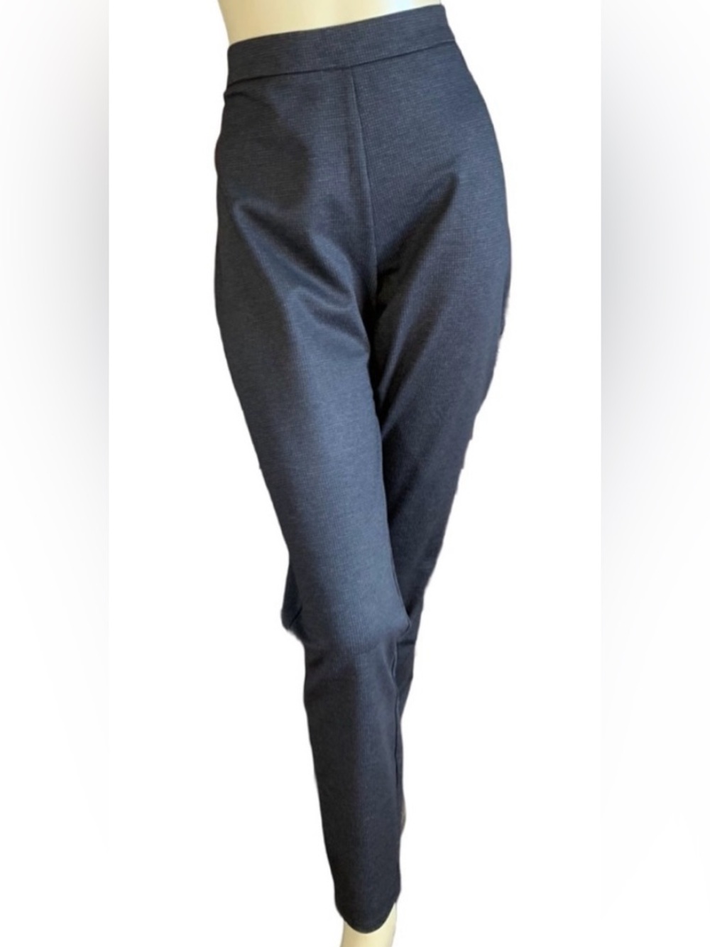 SO SHOW GRAY LIGHT CHECKERED PRINT PONTE KNIT PULL ON TROUSERS NWT (XL)